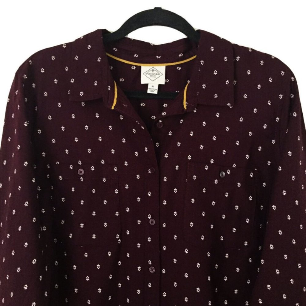 ⛔️SOLD OUT⛔️ SJB Burgundy Boho Button-Down Shirt - Picture 3 of 15